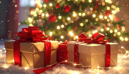 Christmas gifts under tree