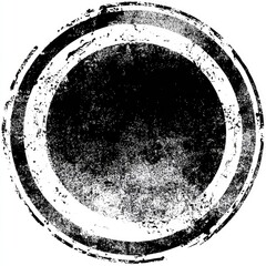 Distressed black circle with white outlines, aged texture