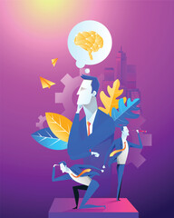 illustration of a man and woman with money