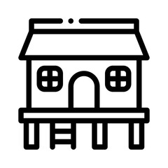 bungalow line icon