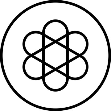 Atomic orbit pattern inside a circle