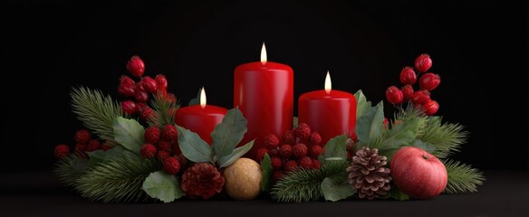 Naklejka premium cheerful holiday centerpiece with seasonal decor for christmas and winter festivities