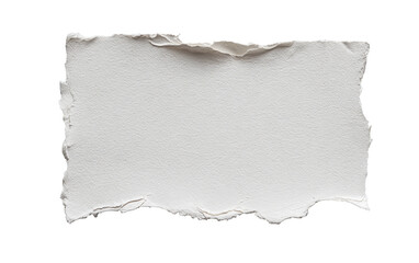 Obraz premium Torn white paper rectangle with textured surface, ragged edges against black backdrop