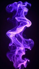 Obraz premium Ethereal Purple Smoke Stream on Black Backdrop Vertical Composition