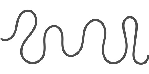 Gray wavy lines create an abstract pattern with continuous squiggles and curves flowing horizontally across white background in seamless chaotic design.