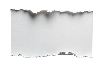 Obraz premium Torn white paper rectangle with ragged edges, isolated against a black background