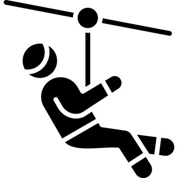 Zip Line Vector Icon