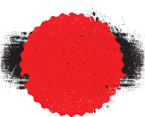 Ink Splash, halftone dots Background with circle stamp . Black Paint Splattered element . Grunge texture vector composition. Distress banner