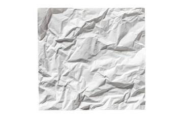Square, textured, white paper with creases and shadows on black background