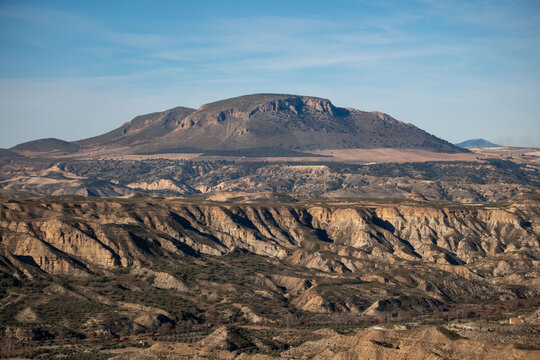 Gorafe desert lunar stone landscape in Spain