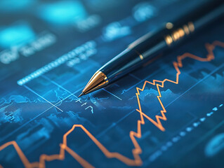 Digital Financial Chart with Pen