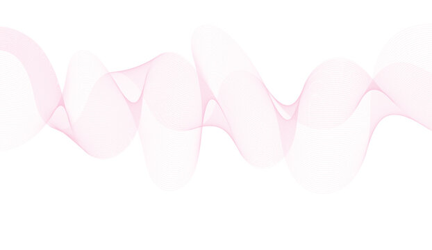 Abstract vector background with smooth color wave. Smoke wavy lines. Vector pink waves background