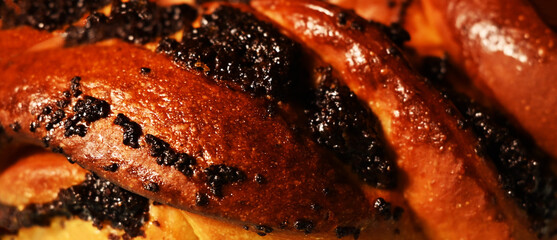 poppy seed bun texture. Pastry food background