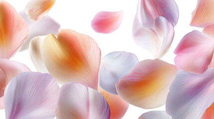 Soft pastel flower petals spring background element background isolated on a Transparent background, PNG file.