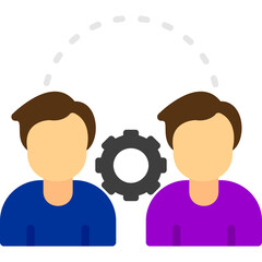 Obraz premium Two colleagues with shared work gear