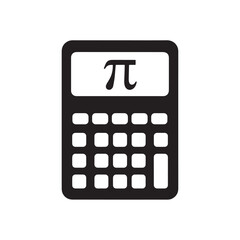 Calculator Displaying Pi Symbol on Screen, Scientific Tool for Mathematics, Education, and Financial Calculations.