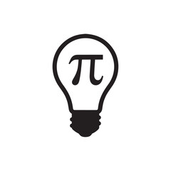 Light Bulb with Pi Symbol Inside, Symbolizing Brilliant Mathematical Ideas, Innovation, and Inspiration.