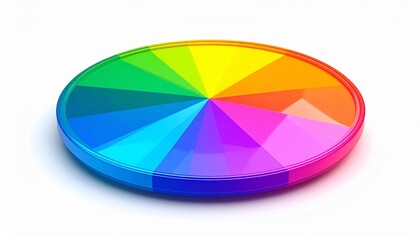 Obraz premium Colorful Spectrum Wheel with Saturated Colors in White Background Studio Lighting