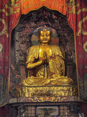 Obraz premium Buddha of Lingyun Temple (713 AD), historic Buddhist shrine, Leshan Big Buddha Park, Leshan, Sichuan, China, Asia