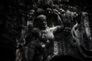 nymph, goddess of fertility, Oriental Buddha Park, cavity of the eighteen Arhats, Leshan city, Sichuan, China, Asia