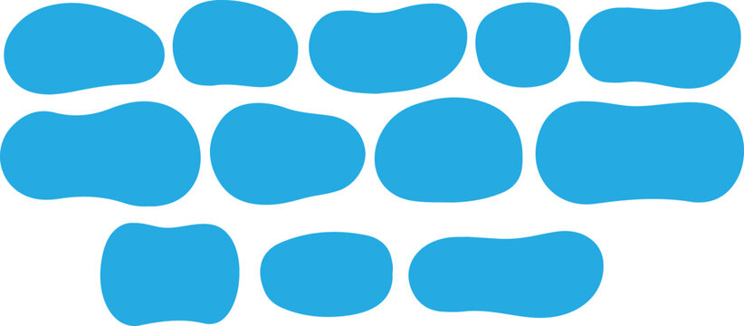 Abstract organic rectangle shapes set. Frame boxes and blobs set. Amoeba design elements.hand-drawn splashes. Abstract geometric speech bubbles