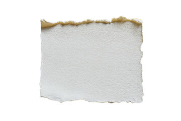 Obraz premium A single piece of handmade paper with rough torn edges against a black background