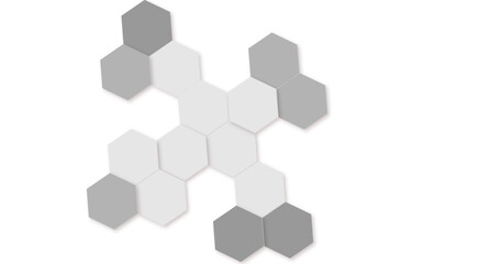 Obraz premium Abstract Hexagon Tile Pattern in Black and White for Modern Design, Tech, and Branding hexagons on a clean background.