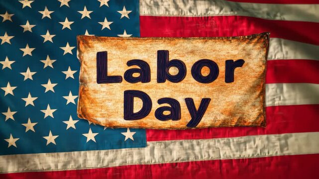 Happy Labor Day in the United States of America, labor day text on American flag background