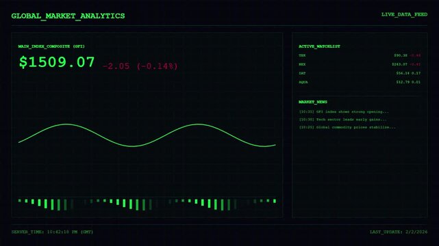 Abstract digital heartbeat data background with futuristic technology display.