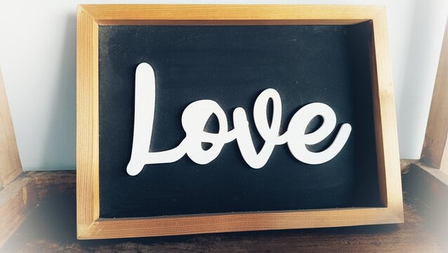 Minimalist Romantic Home Decor Typography Wall Art - love sign 