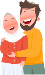 Lovely young couple hugging