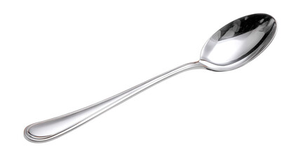 Stainless steel spoon background isolated on a Transparent background, PNG file.