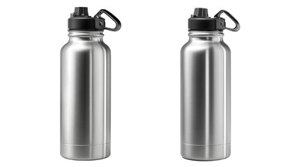 Stainless water flask background isolated on a Transparent background, PNG file.