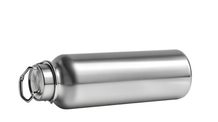 Stainless water flask background isolated on a Transparent background, PNG file.