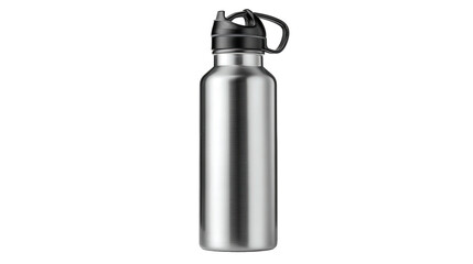 Stainless water flask background isolated on a Transparent background, PNG file.