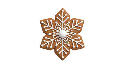 Snowflake Gingerbread Cookie with White Icing
