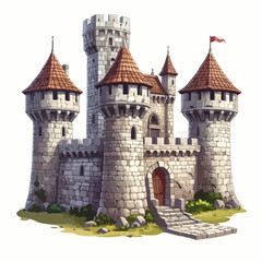 Średniowieczny zamek ilustracja