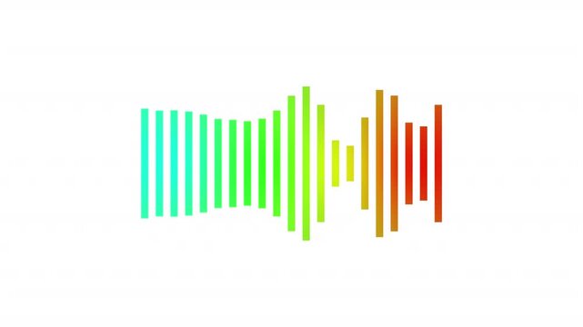  Audio waveform spectrum animation on transparent background, Soundwave audio visualizer animation with alpha channel