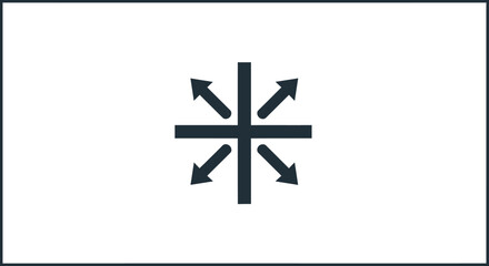 Obraz premium Black Arrows Cross Symbol Graphic.