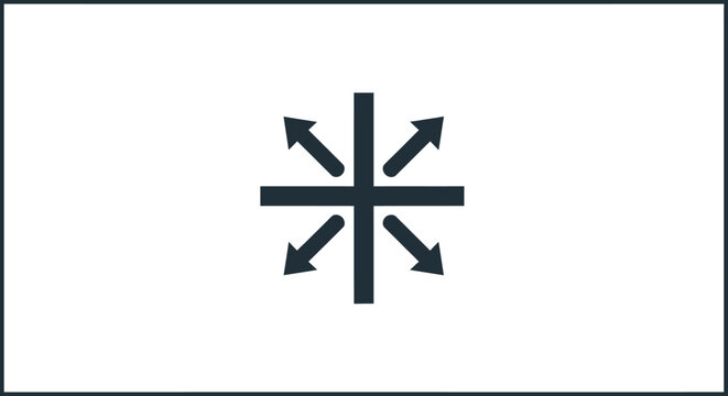 Black Arrows Cross Symbol Graphic.