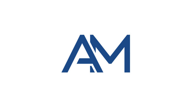 Blue AM Logo Letters Symbol.