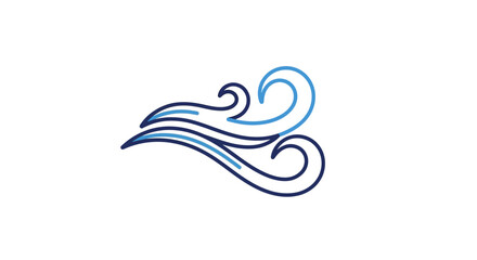 Fototapeta premium Blue Swirling Lines Abstract Art Design.