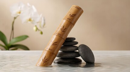 Zen Spa Stone and Wood Growth Chart Concept