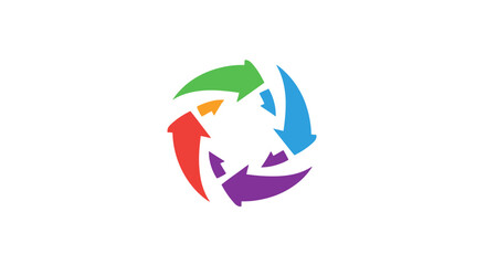 Colorful Arrows Forming a Circle Logo.