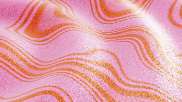 Horizonal abstract 3d glitter retro groovy fabric wavy pink orange template copyspace gradient loop animation fashion beauty cosmetics feminine swirl pattern coral peach pastel sparkle shimmering