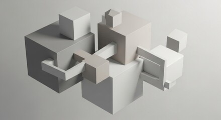 Obraz premium Geometric 3D Shapes Abstract Art Design.
