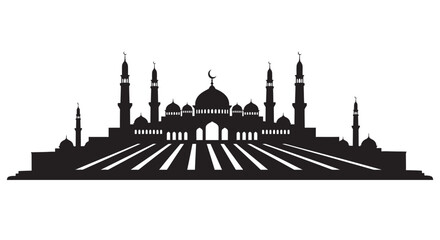 Fototapeta premium Ramadan Mosque Island Silhouette Wall Art