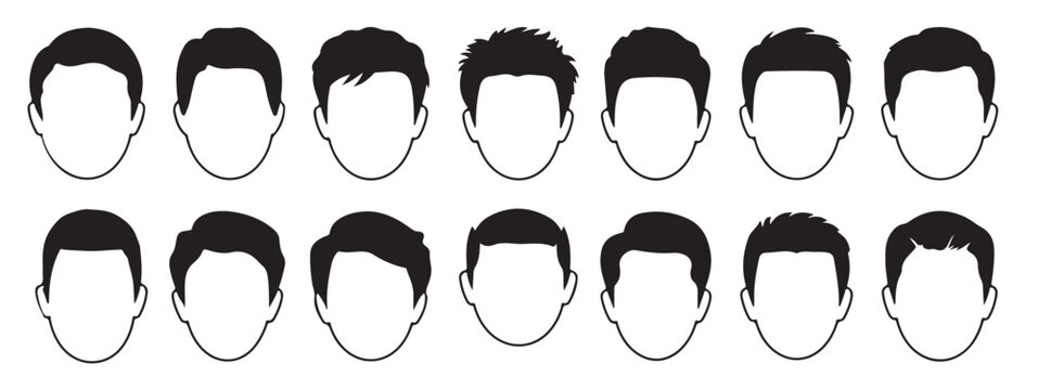  fifteen black and white illustrations of mens hairstyles