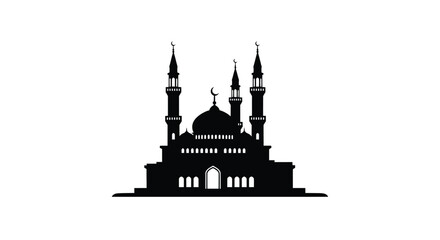 Ramadan Mosque Silhouette Emblem Design
