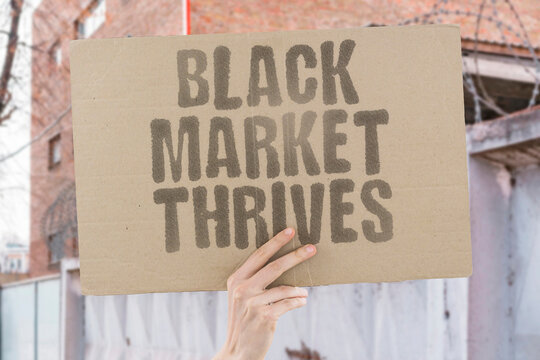 "Black Market Thrives" Illegal trade flourishes during conflict. BLACK. MARKET. ILLEGAL. TRADE. CONFLICT.